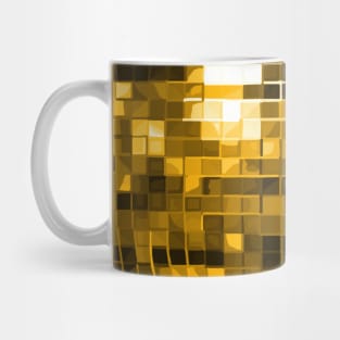 Gold Yellow Mirrored Disco Ball Pattern Mug